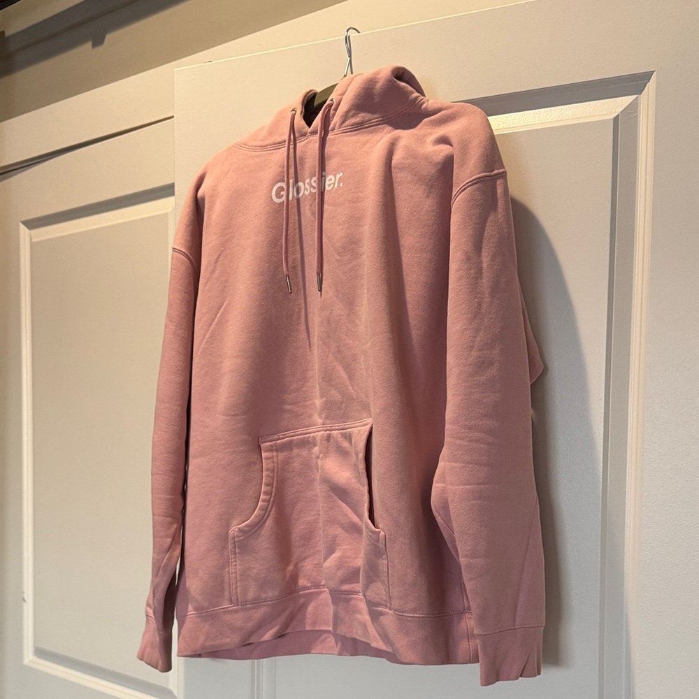 Glossier Dusty Pink Logo Hoodie